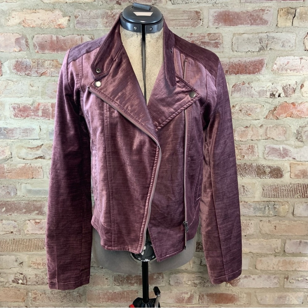 Aeropostale moto style velvet jacket small